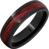 Barrel Aged Black Diamond Ceramic Dome Ring with Cabernet Inlay